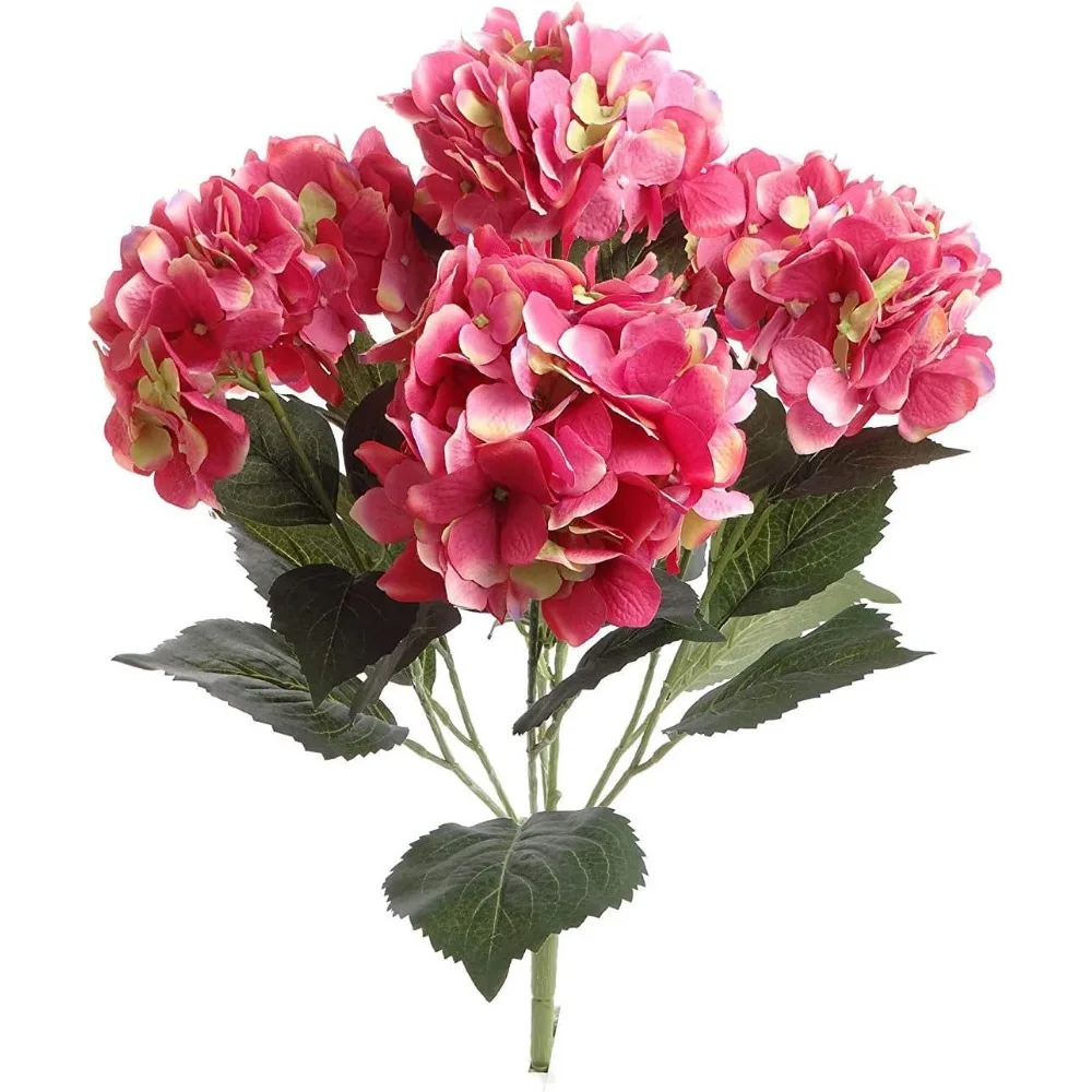 طقم زهور حرير الكوبية الوردية والأزرق، 6 قطع، مثالي لديكور المنزل والمناسبات الخاصة