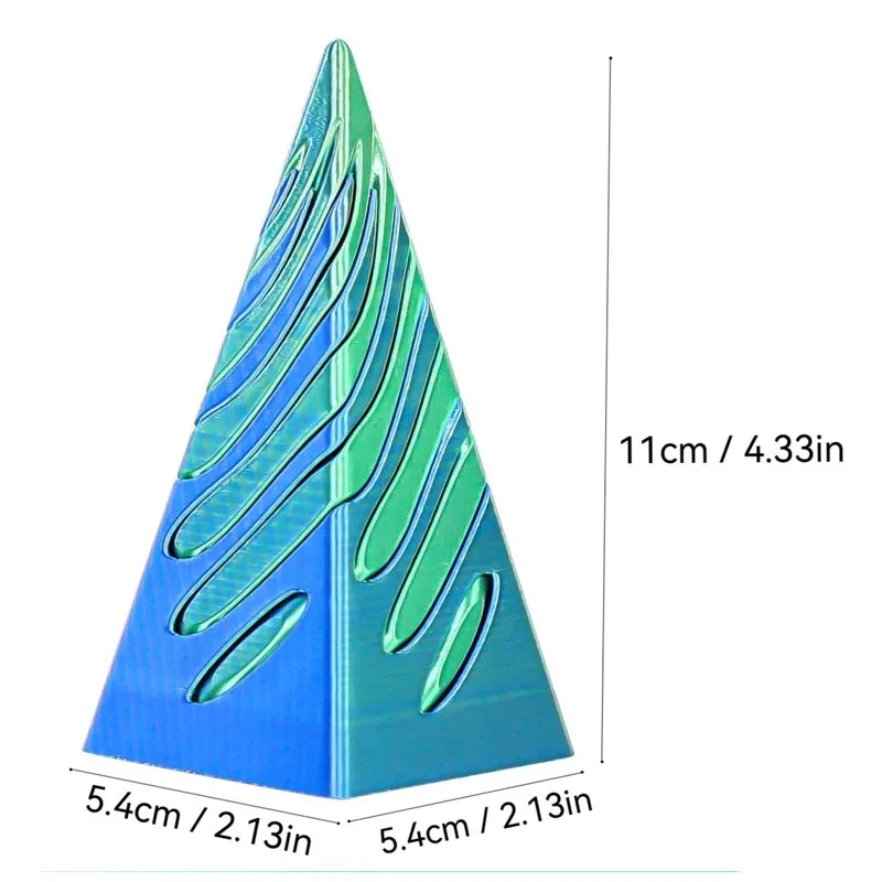 ثلاثية الأبعاد مطبوعة دوامة ألعاب متململة 11 سنتيمتر الضغط الغزل هيكل ثلاثي الأبعاد الإصبع ثنائي اللون لعبة لتخفيف الضغط #5