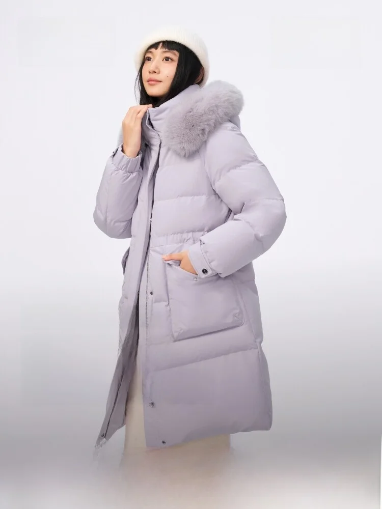 

Bosideng Winter Thickened Women's down Jacket Fur Collar Midi Slimming Fashionable Warm City Casual Style Zipper Closure
