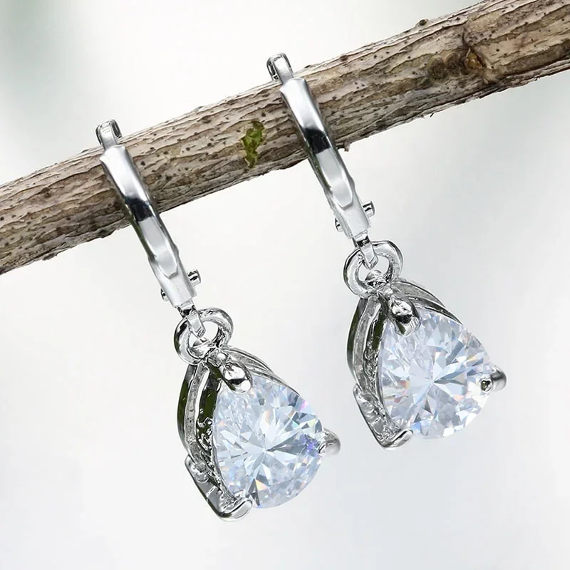 Delysia King-pendientes de cristal de circón cúbico para mujer, aretes colgantes de oreja de gota de agua versátiles, regalo de cumpleaños,