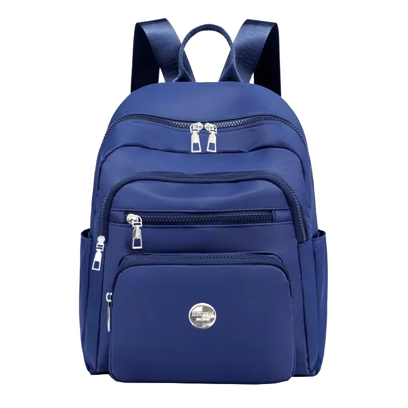 Schwarzbrauner klassischer kleiner Rucksack mit Gittermuster, mehrere Reißverschlusstaschen, lässiger modischer Tagesrucksack für Handy, Kosmetikartikel – Detail 6