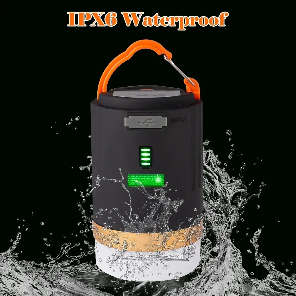 USB Rechargeable LED Camping Lantern Remote Control Portable Camping Torch with Strong Magnet Outdoor Emergency Lantern 4800Mah