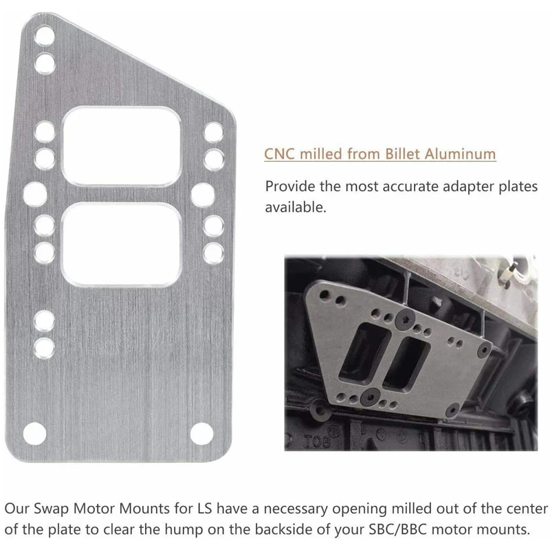 LS Engine Conversion Swap Bracket Motor Mount Adapter Plates For Chevy SBC LS1 LS3 LS2 LQ4 LQ9 LS6 L92 L99 L33 LR4 551628 GM