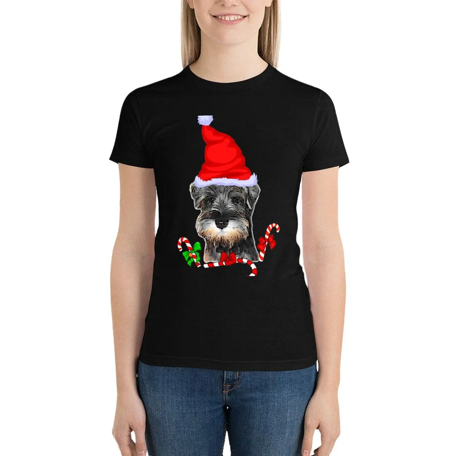 

Miniature Schnauzer Christmas Gifts T-Shirt kawaii clothes aesthetic clothes Womens graphic t shirts