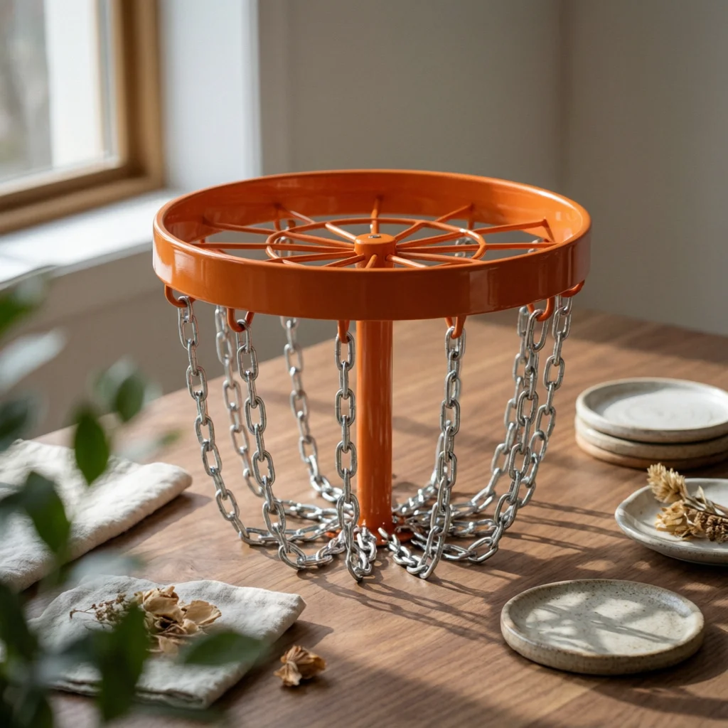disc-golf-target-practice-basket-all-metal-sturdy-orange-outdoor-freestanding-design-with-chains-for-training-and-accuracy