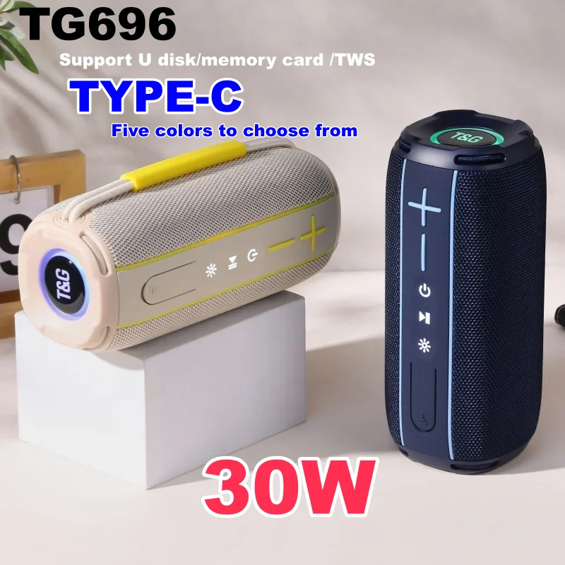 

30 Вт уличный Bluetooth-динамик водонепроницаемый беспроводной бас-сабвуфер громкоговоритель с поддержкой TF-карты FM-радио Aux вход со светодиодной подсветкой