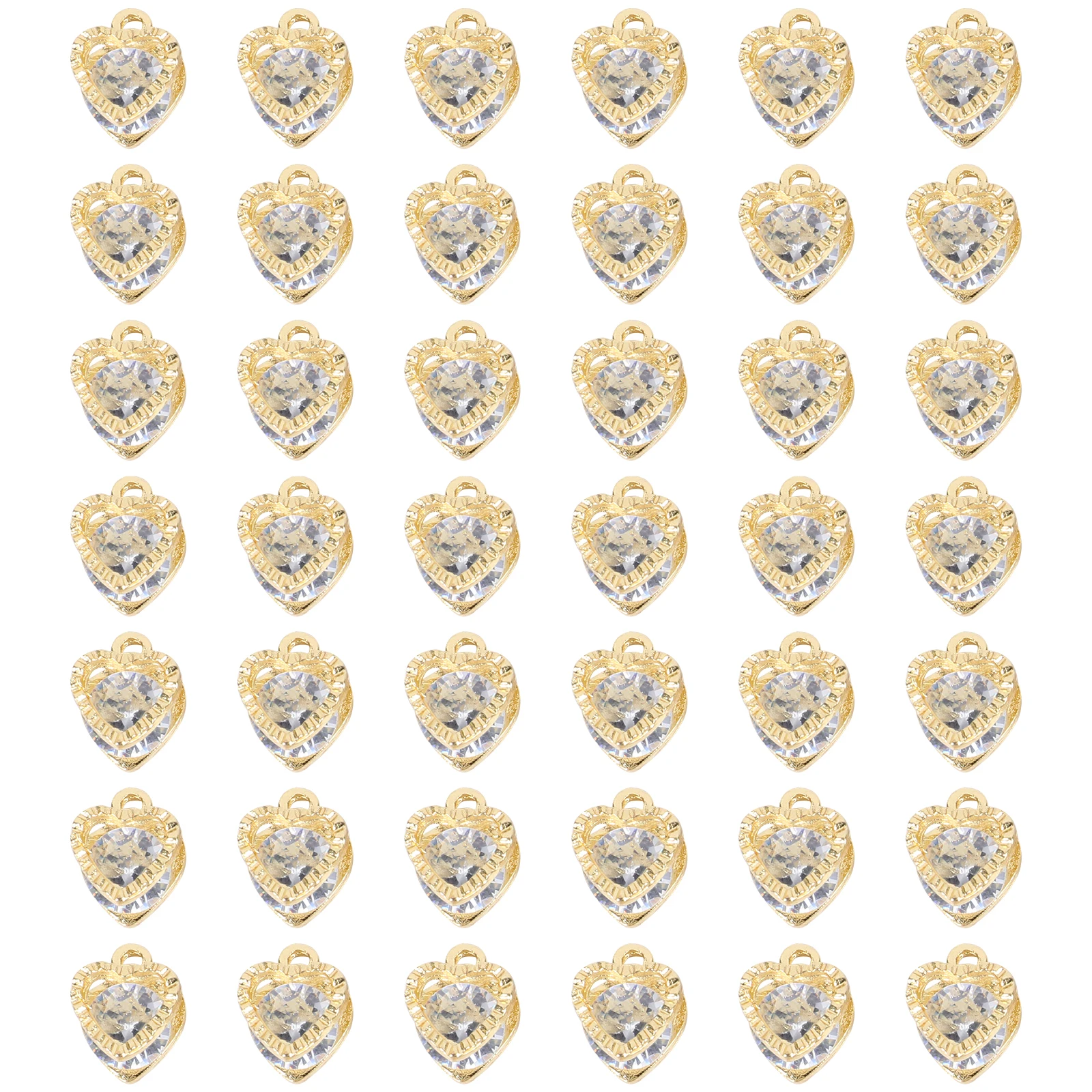 

50 Pcs Zircon Pendant Bracelet Earring Pendants Necklace Charms Bulk Alloy for Bracelets Mother