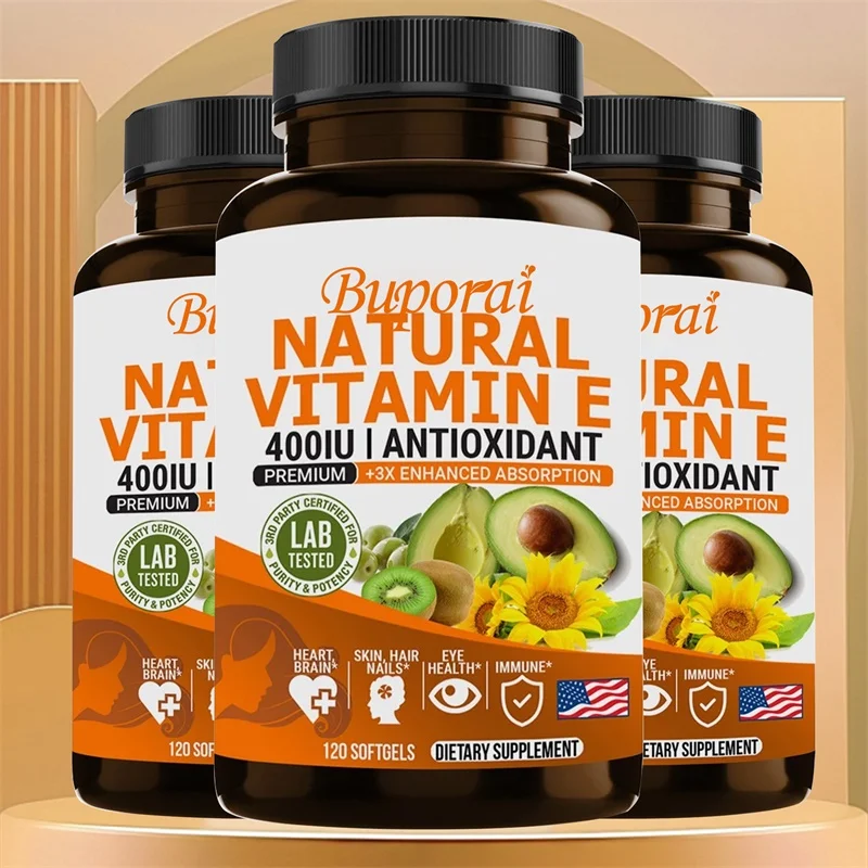 

Vitamin E Capsules Helps Blood Birculation and Antioxidant & Brightens Skin Tone Daily Vitamin Supplement Beauty Health