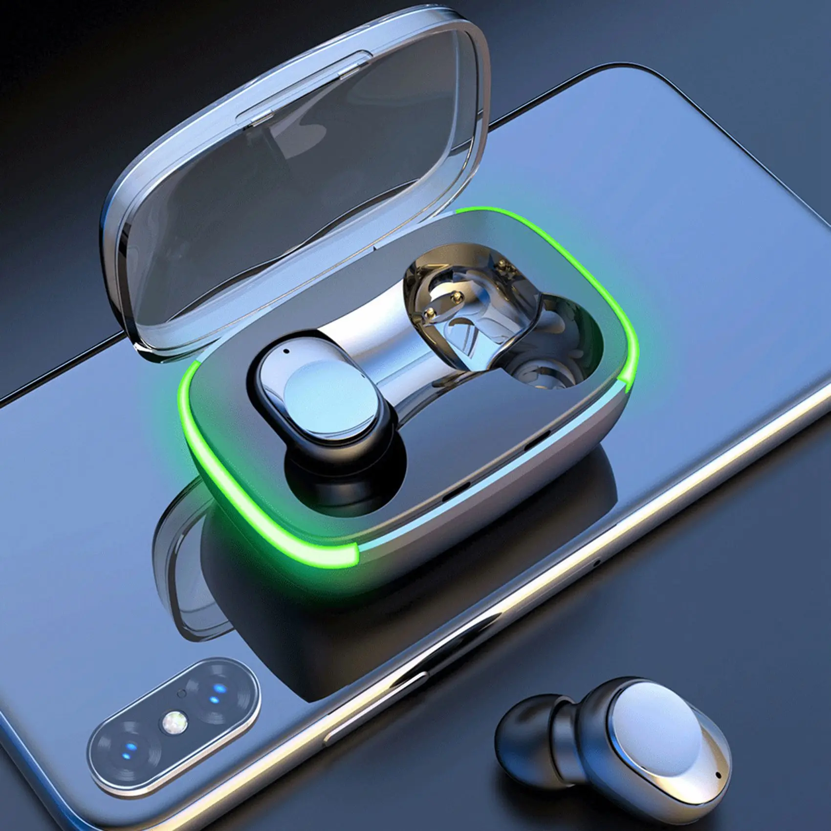 Auriculares inalámbricos por Bluetooth, Mini auriculares intrauditivos estéreo para juegos deportivos