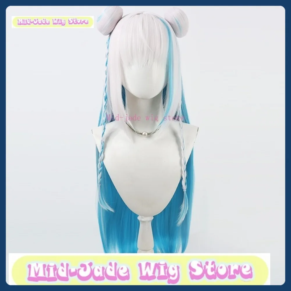 منتصف اليشم شعر مستعار مخزن VTuber Liz Helesta شعر مستعار تأثيري هالوين أنيمي لعب الأدوار الاصطناعية الشعر أنيمي شعر مستعار