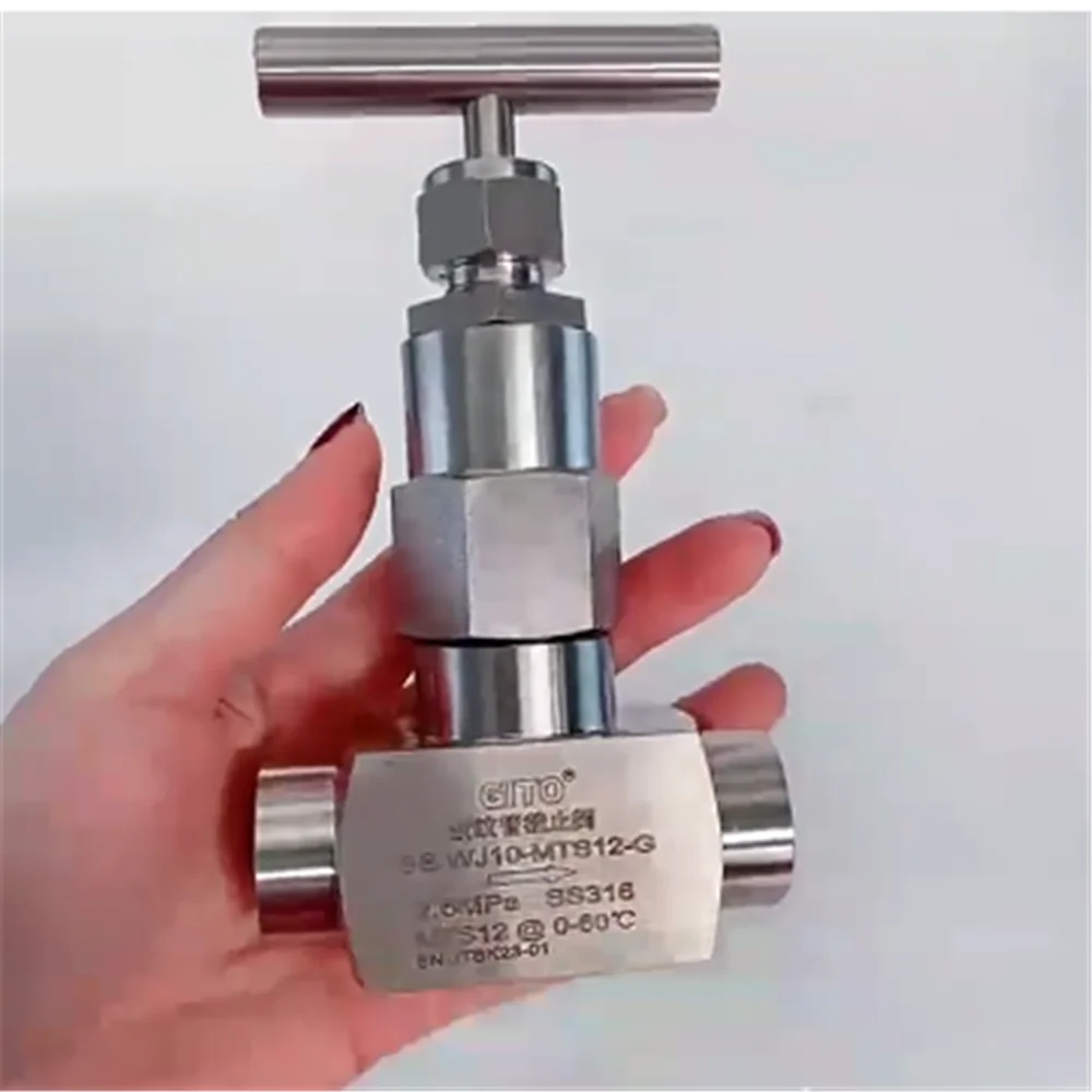 1pcs High temperature and high pressure stainless steel bellows valve SS WJ10-MTS12-G 316 bellows globe valve needle valve