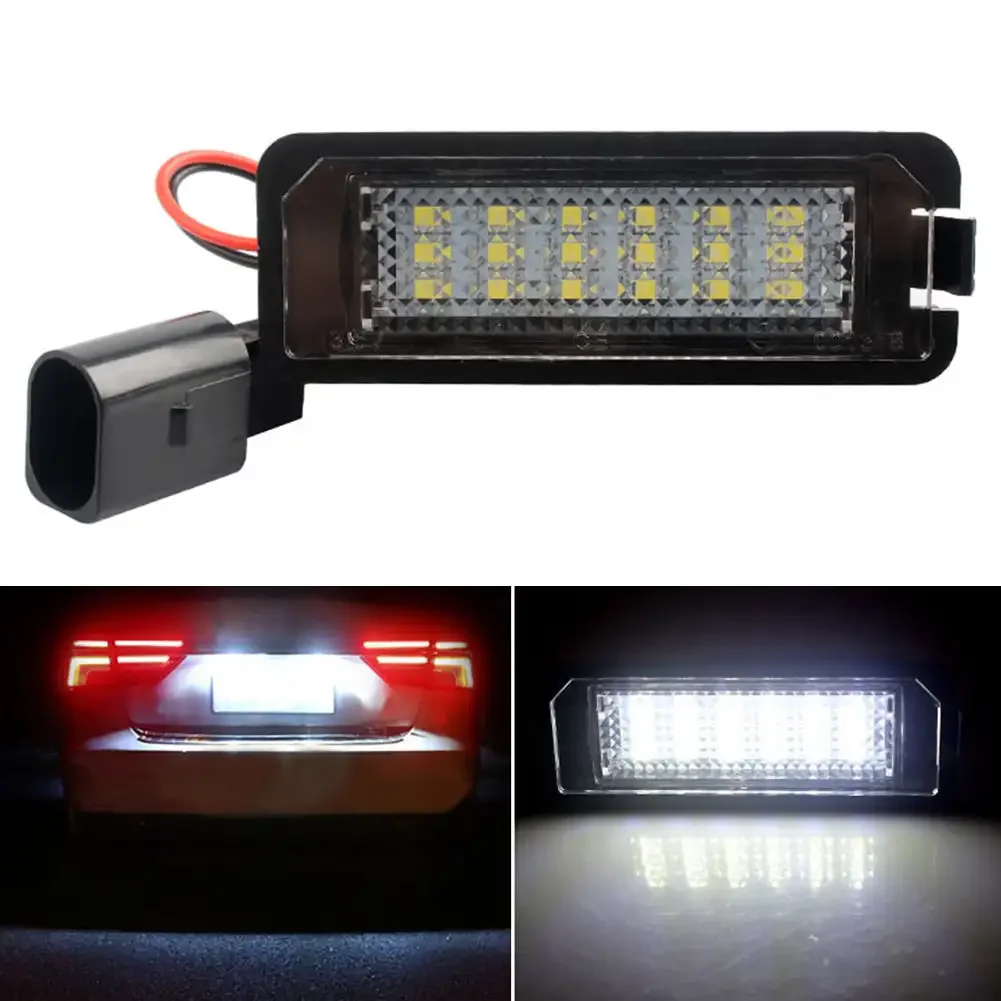 1/2PCS LED Number License Plate Lights Assembly With Canbus For VW Passat B6 CC Eos Golf 4 5 6 7 MK7 Polo Superb Seat Leon Altea view 4