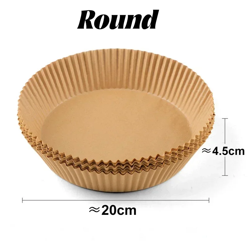 50/200PCS Keukens Accessoires Lucht Friteuse Papier Keukengerei Wegwerp Vierkante Ronde Gebak Mallen BBQ Plaat non-stick Pad