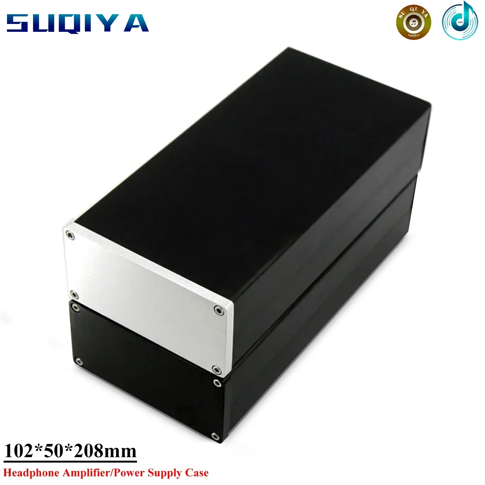 102*50*208mm All Aluminum Headphone Amplifier Chassis Case Power Supply Enclosure Diy Audio Shell Accessories Free Shipping