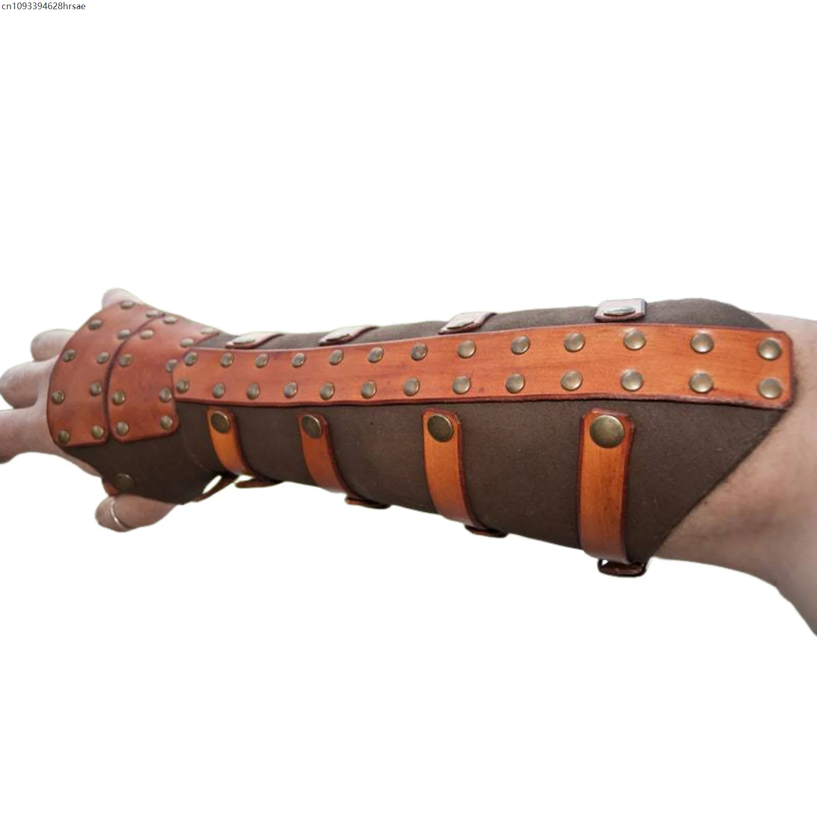 

Viking Leather Rivet Arm Guards Gauntlet Wristband Renaissance Medieval Bracer Halloween Cosplay Costumes Accessories
