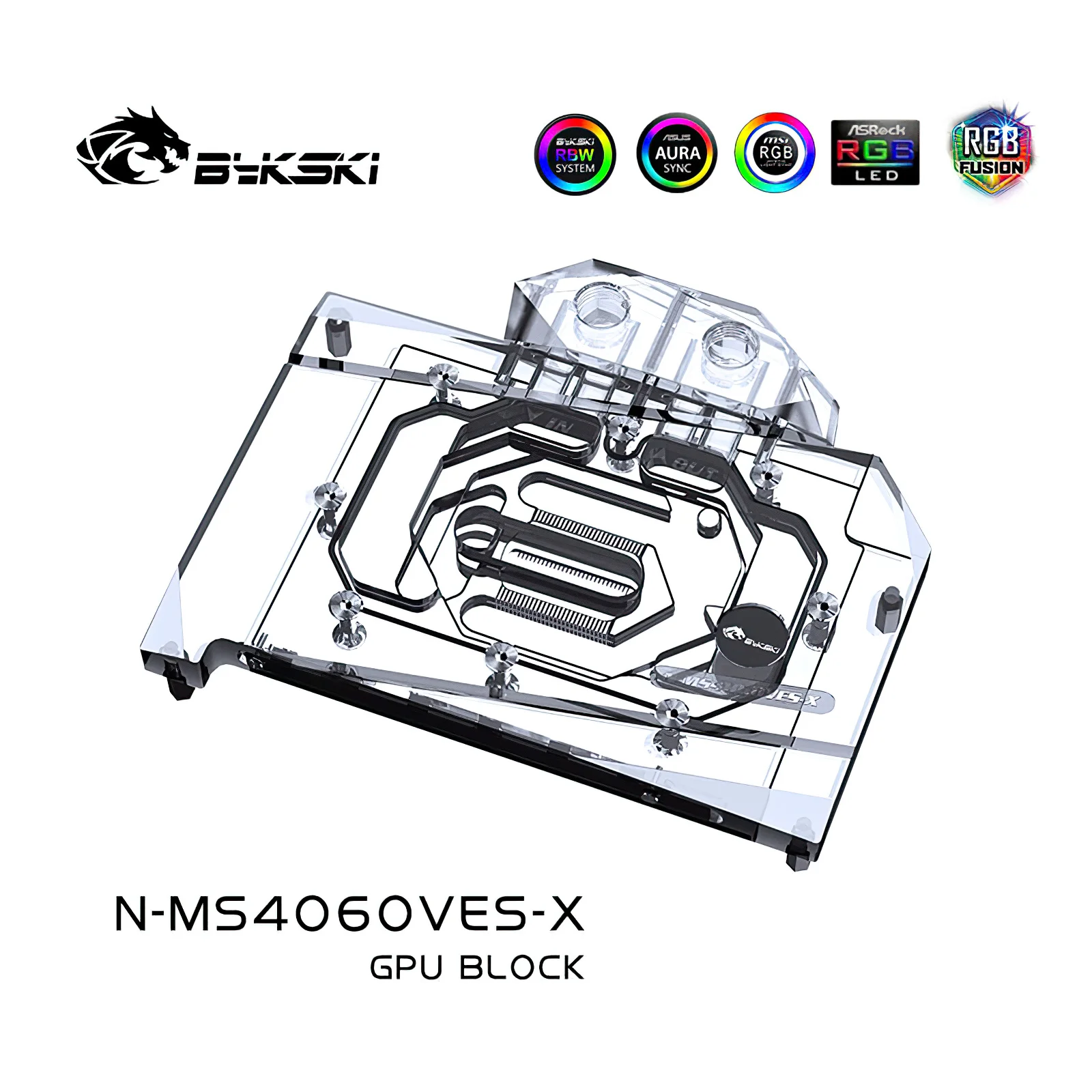 Bykski Full Cover RGB GPU Water Cooling Block for MSI RTX4060 Ventus N-MS4060VES-X
