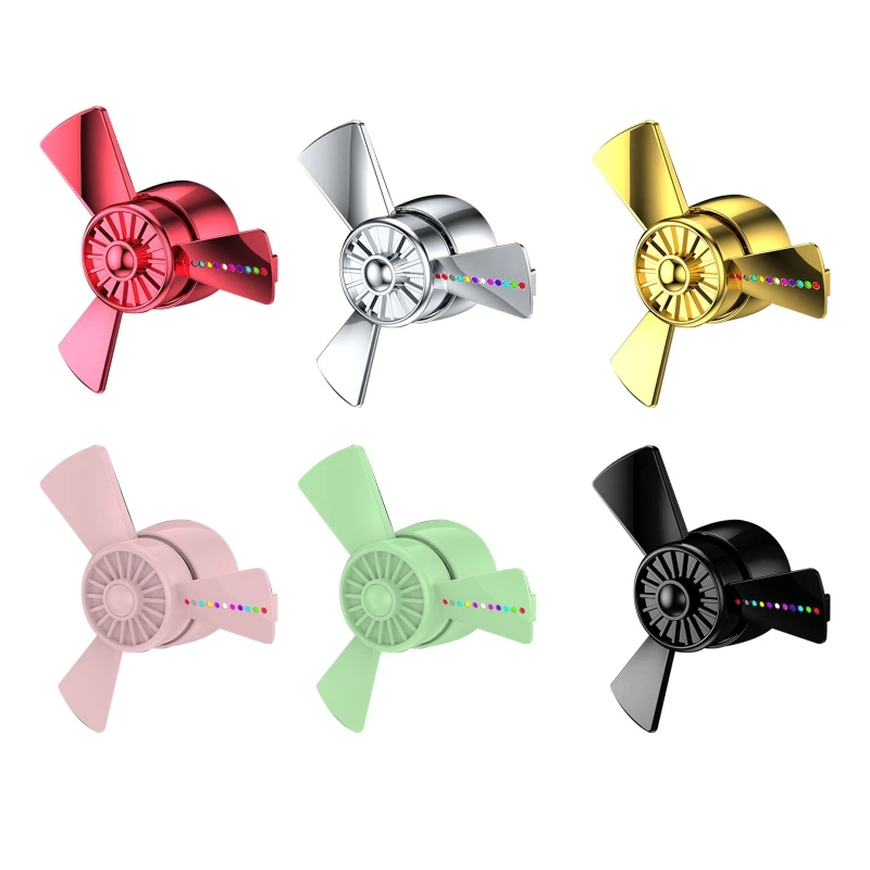 Propeller Car Air Fresheners With LED Light Automotive Rotating Propeller Air Outlet Fan Freshener Vent Clips Dropship