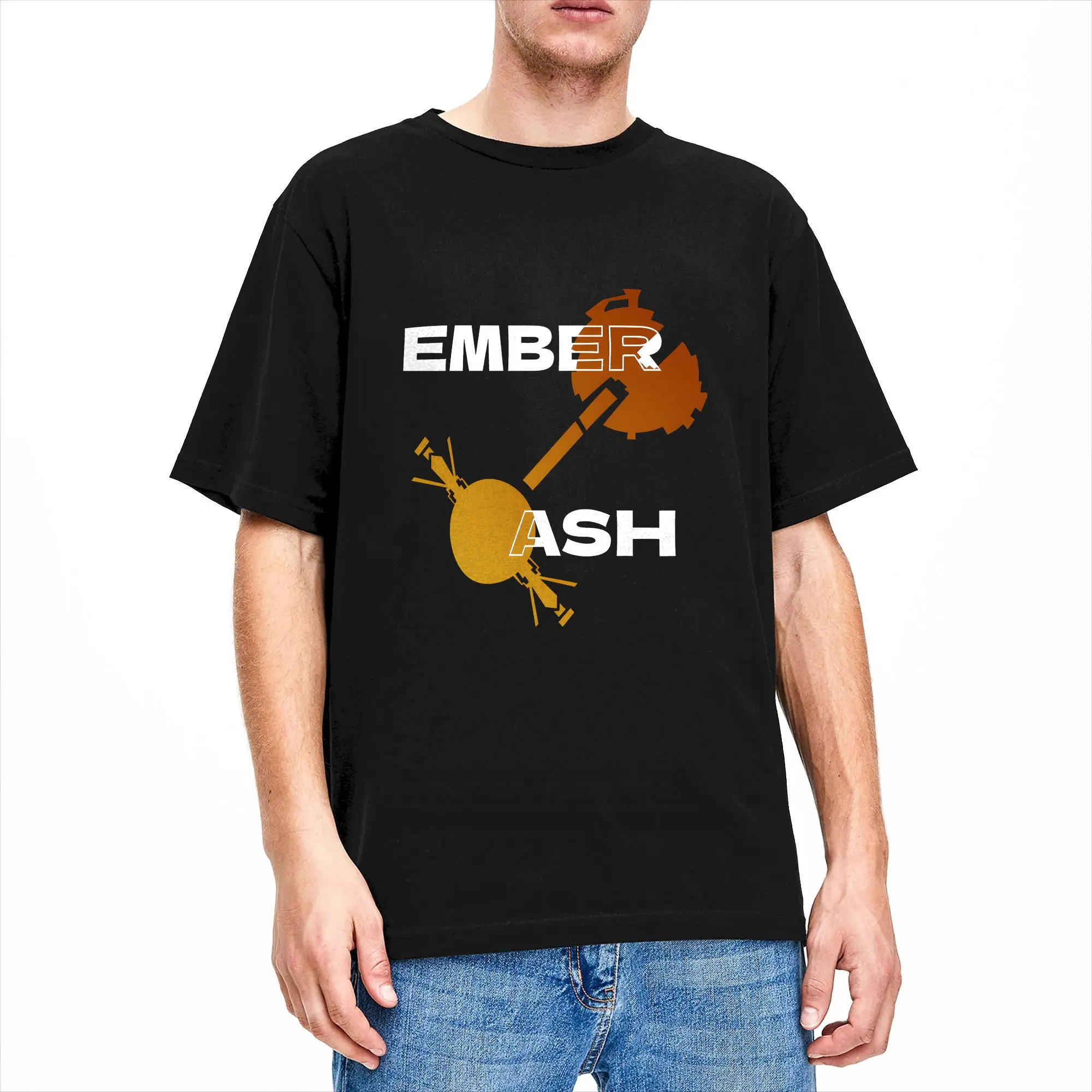Men Ember Twin & Ash Twin Outer Wilds T Shirts  100% Cotton Tops Funny Short Sleeve Round Neck Tee Shirt Gift T-Shirts