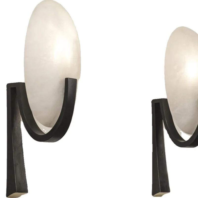 

Background wall wall lamp, French aisle bedroom bedside marble wall lamp
