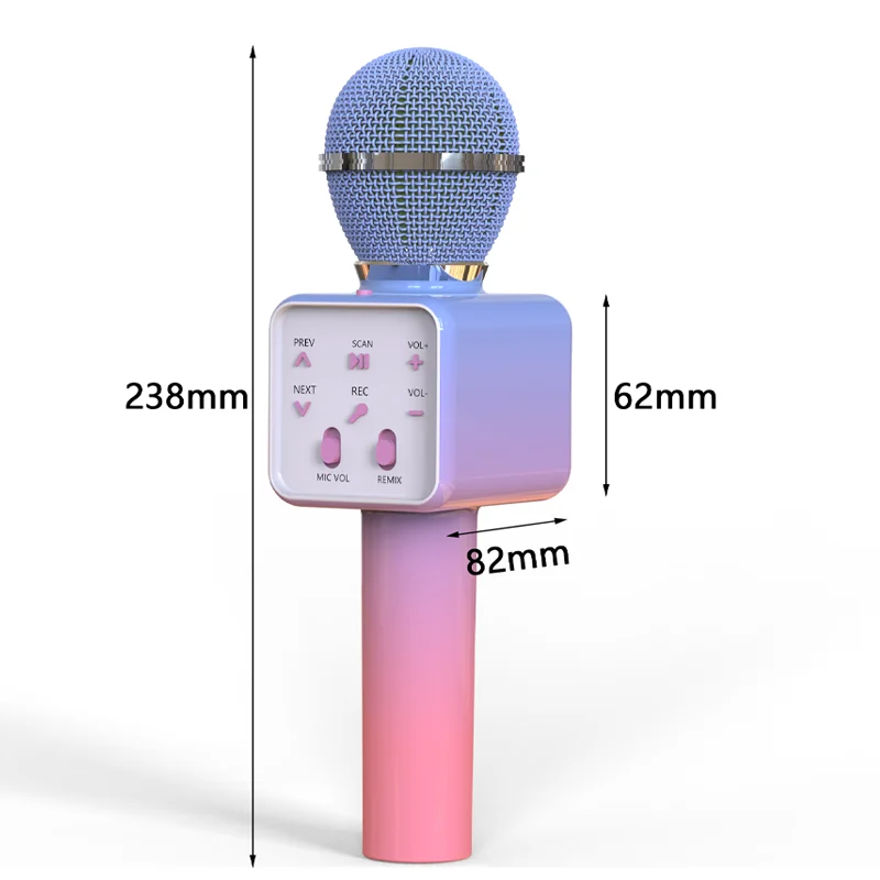 

3-in-1 Wireless Bluetooth Karaoke Microphone Portable Handheld Speaker Machine for Party Birthday Compatible with All Smartphone