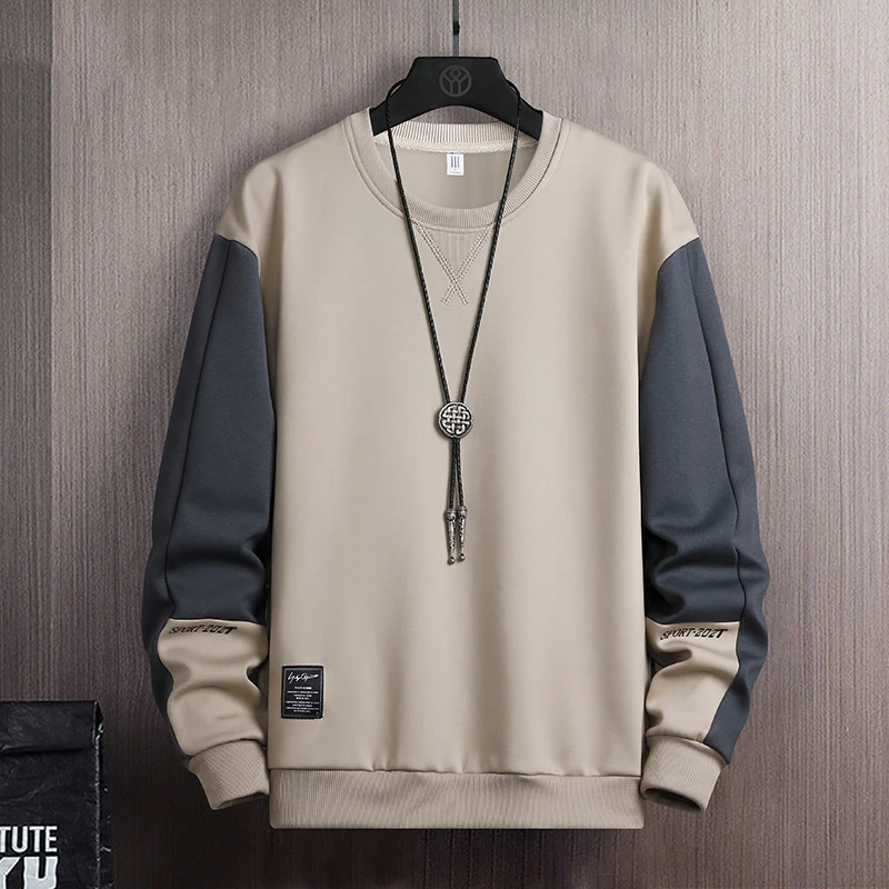 

Цветная круглая толстовка Ne, мужская длинная све, повседневная базовая одежда, осень-зима, полиэфирное волокно, Varng Fit, модная молодежная одежда