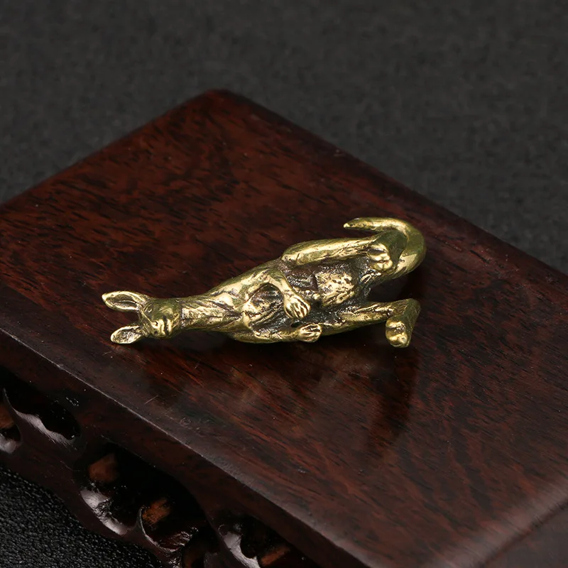Kangaroo Brass Ornaments Metal Figurines Antique Tea Pet Tabletop Decoration Australian Animals Souvenir Living Room Decoration