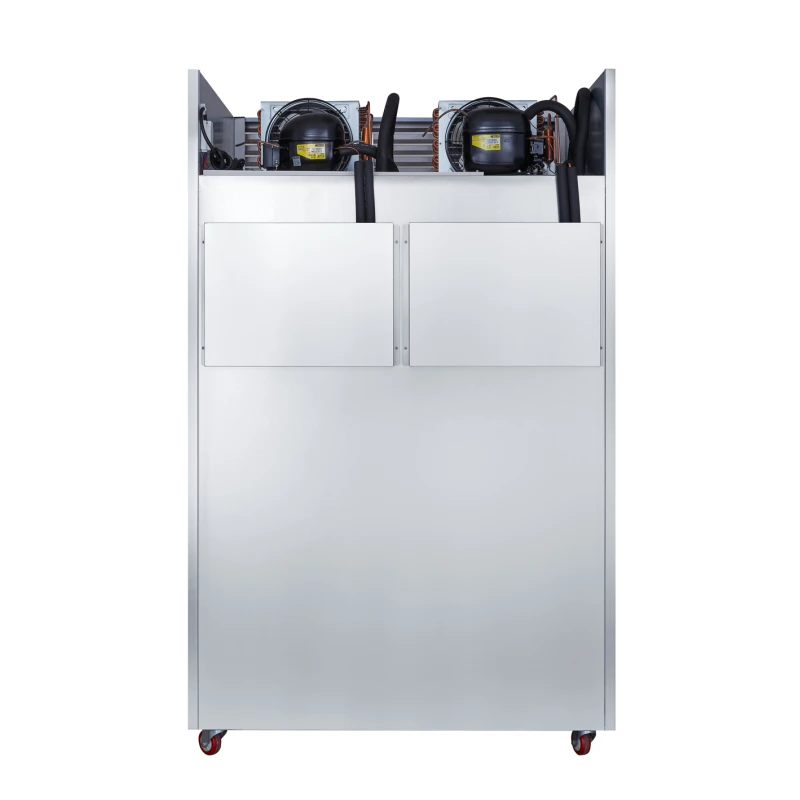 Frigorifero commerciale di lusso Frigorifero e congelatore da forno in acciaio inossidabile a 4 porte di grande capacità con vassoi