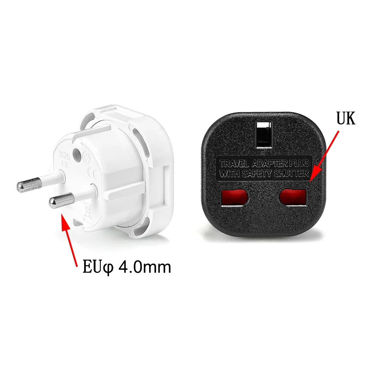 Adapter wtyczki z brytyjskiego na UE Adapter podróżny z brytyjskiego na europejski Konwerter wtyczki elektrycznej z brytyjskiego na europejskie