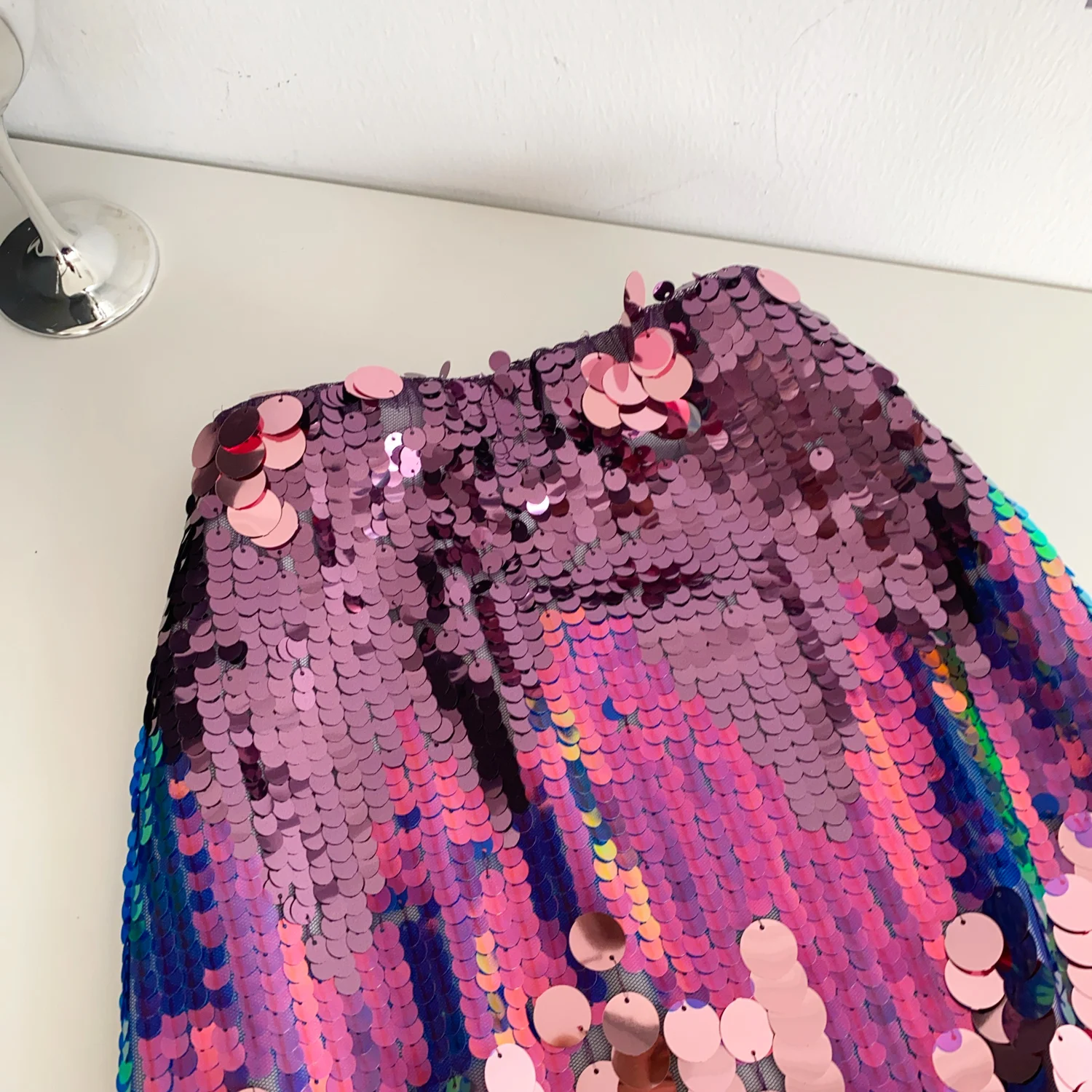 Sequin Skirt Woman High Waist Mini Skirt Woman Fashion Shiny Glitter Elegant Short Skirts For Women Y2k Skirts