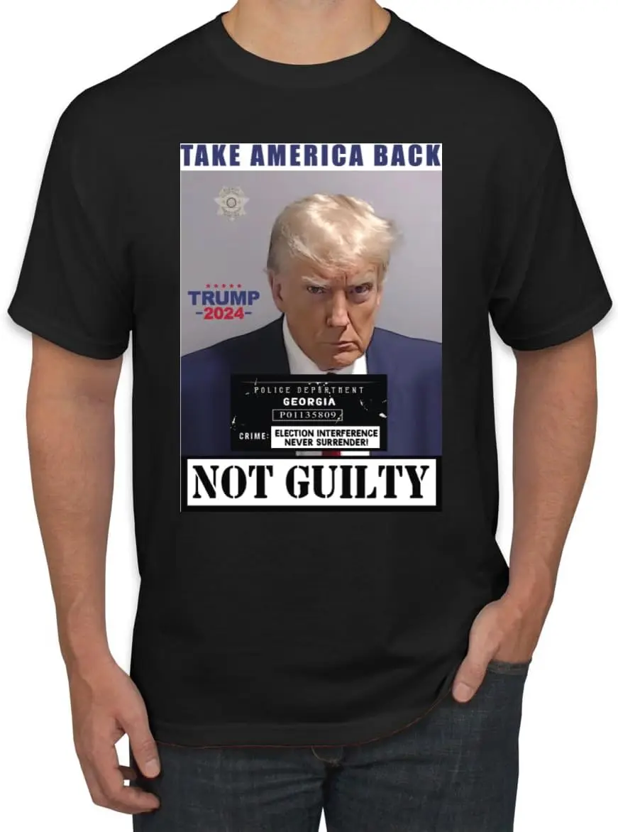 Take America Back Trump 2024 Not Guilty Mugshot Political Men's T-Shirt