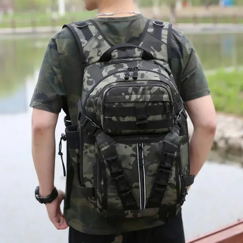 Men Fishing Lure Rod Box Bag Camping Climbing Backpack Hunting Multi-function Military Tactical Men Bags Fishing Shoulder Bag