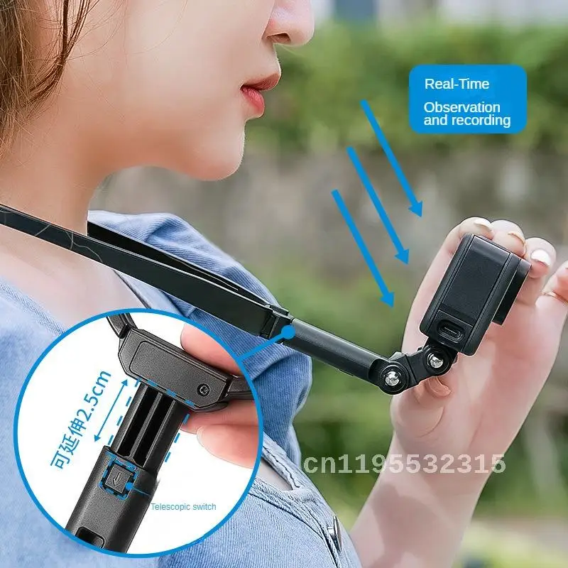 TELESIN for GoPro9/Action3/4 Sports Camera Halter Bracket First View Vlog Collar