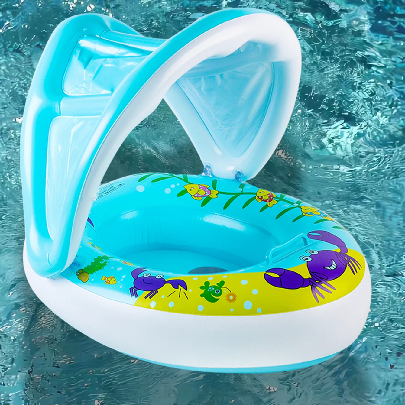 Anillo de asiento de dosel de sombrilla inflable grueso, flotador de piscina minimalista de verano para uso en las axilas, perfecto para la playa, 1 ud.