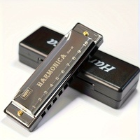 1pc 10-Hole Titanium Reed Blues Harmonica C Key Professional Diatonic Harmonica for Adults Beginners Brass Comb Rich Sound ZSY