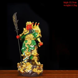 Resin Painting Guan Gong Buddha Statues Guan Yu Sculptures Room Home Buddhist Hall Office Living Room Decoration Accessories