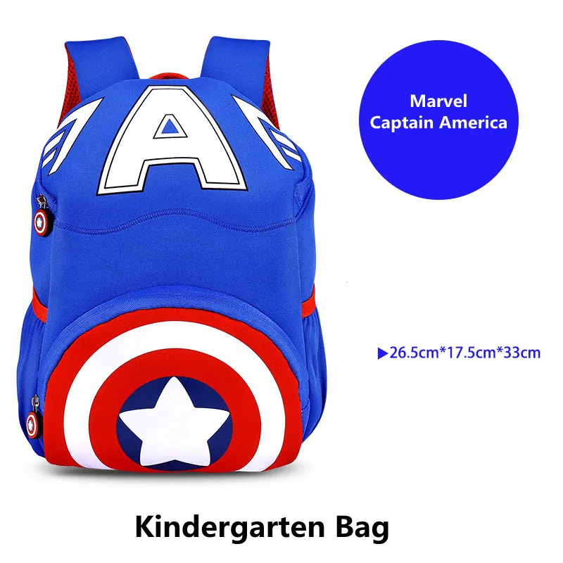 2022 Disney New Kindergarten Bag For Boys Student Shoulder Orthopedic Backpack Spider Man Captain America Age 3-8 Mochila