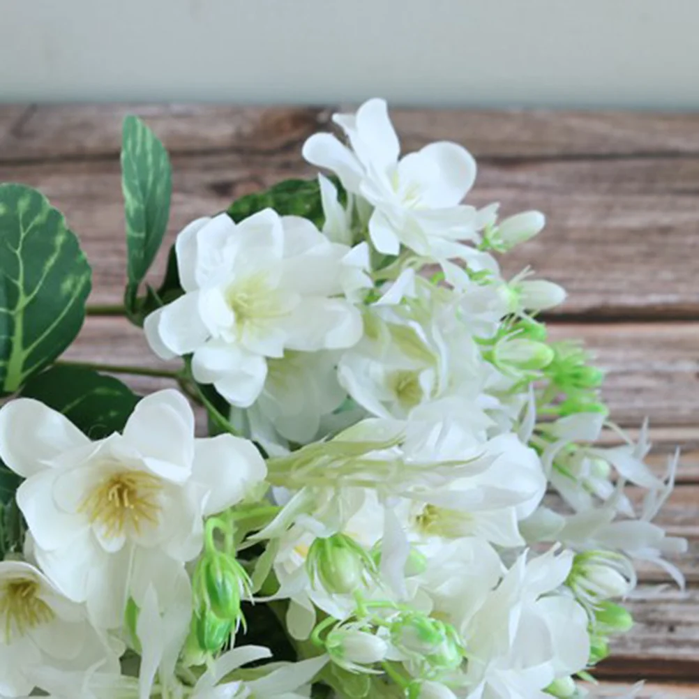 

1Pcs Artificial Gardenia Jasmine Fake Flower White Simulation Decoration Wedding Party Home Office Photo Props Gift