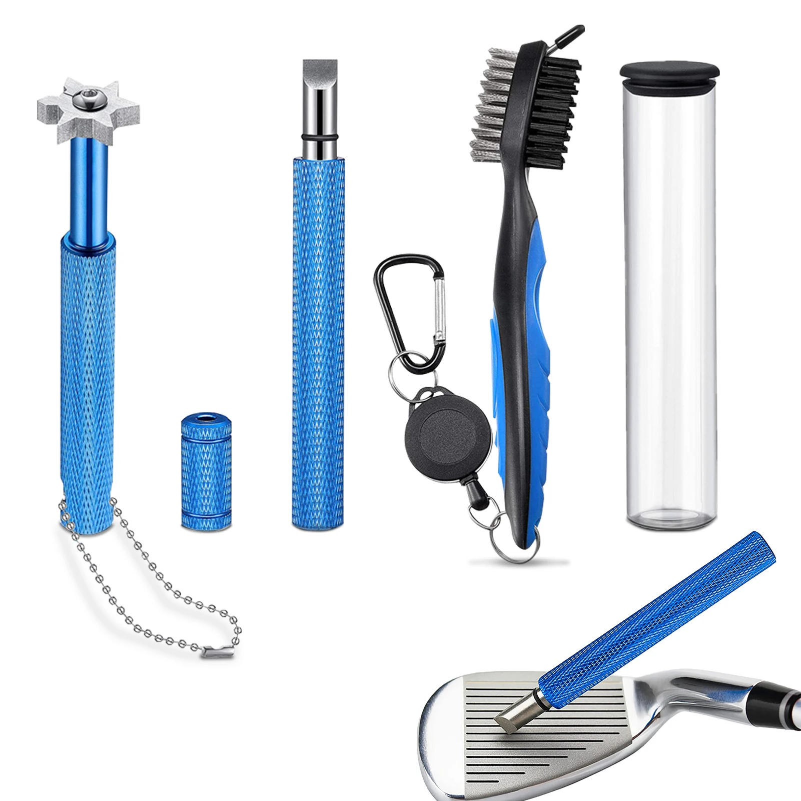 

Набор для чистки гольф-клуба Точилка для канавок для гольф-клуба Набор для чистки и заточки щетки для гольфа Инструменты для клинов и утюгов для гольфиста