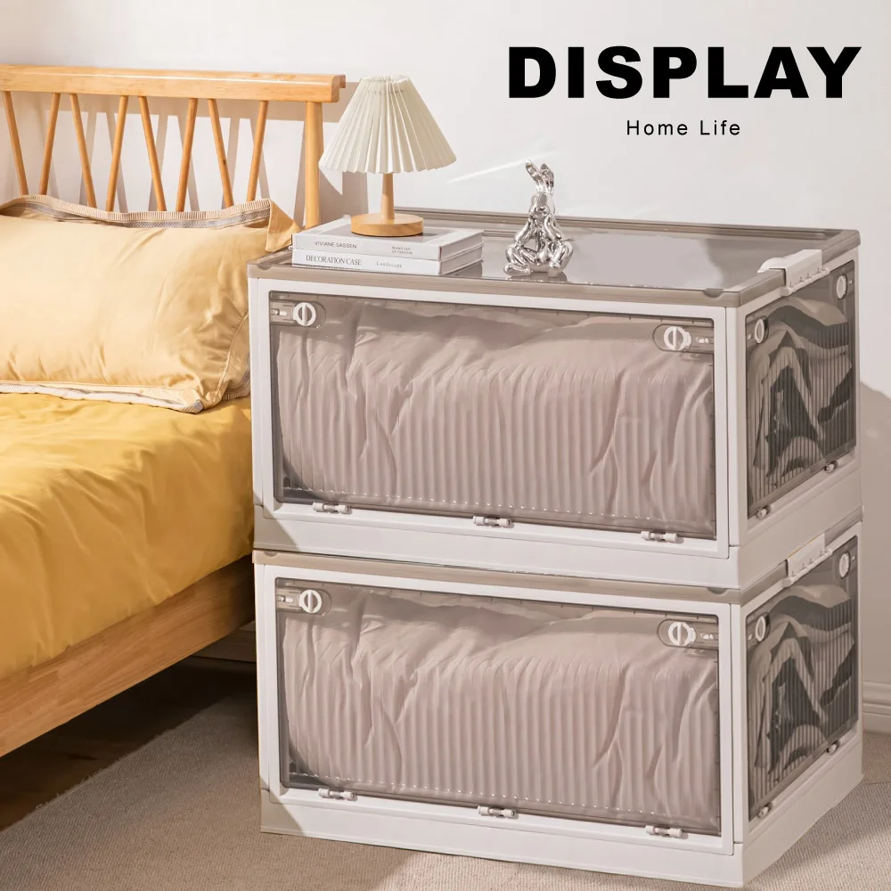 

Livingandhome Transparent Folding Storage Box With Wheels