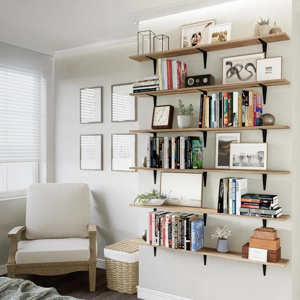 أرفف عائمة ريفية طويلة مقاس 48 بوصة من Arras للجدار، رف كتب حائطي لغرفة المعيشة، رف عائم للمكتب المنزلي، غرفة النوم، Pantr #2