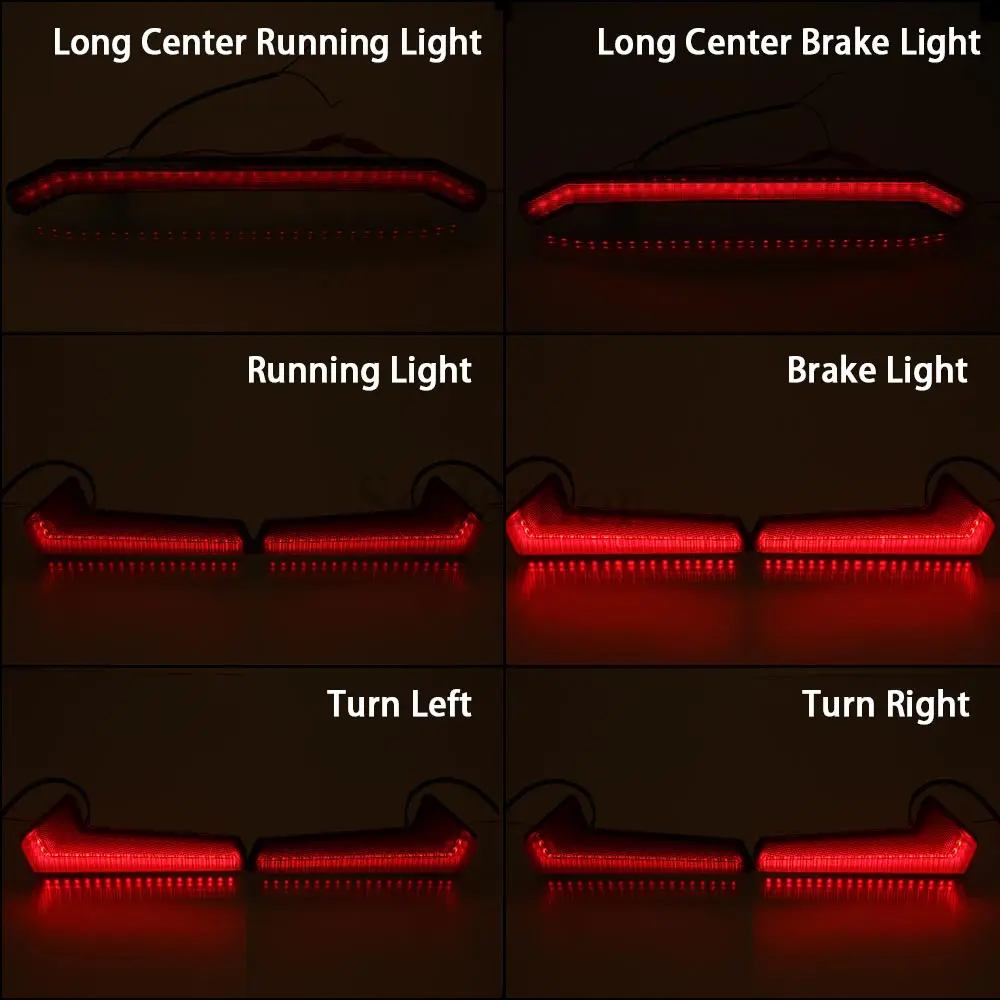 ATV UTV LED الخلفية الذيل ضوء عدة طويلة مركز الذيل مصابيح الفرامل ل بولاريس RZR رياضي XP 1000 4 Turbo S 2017-2025 #3