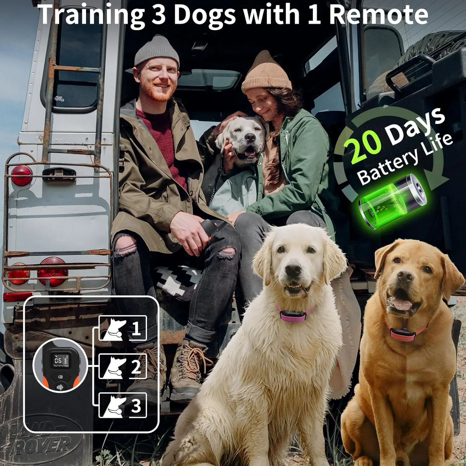 Vibrating Dog Collar No Shock, 3300ft Remote Dog Training Collar with Beep & Vibration, Behavior Training Collar for All Dogs view 2