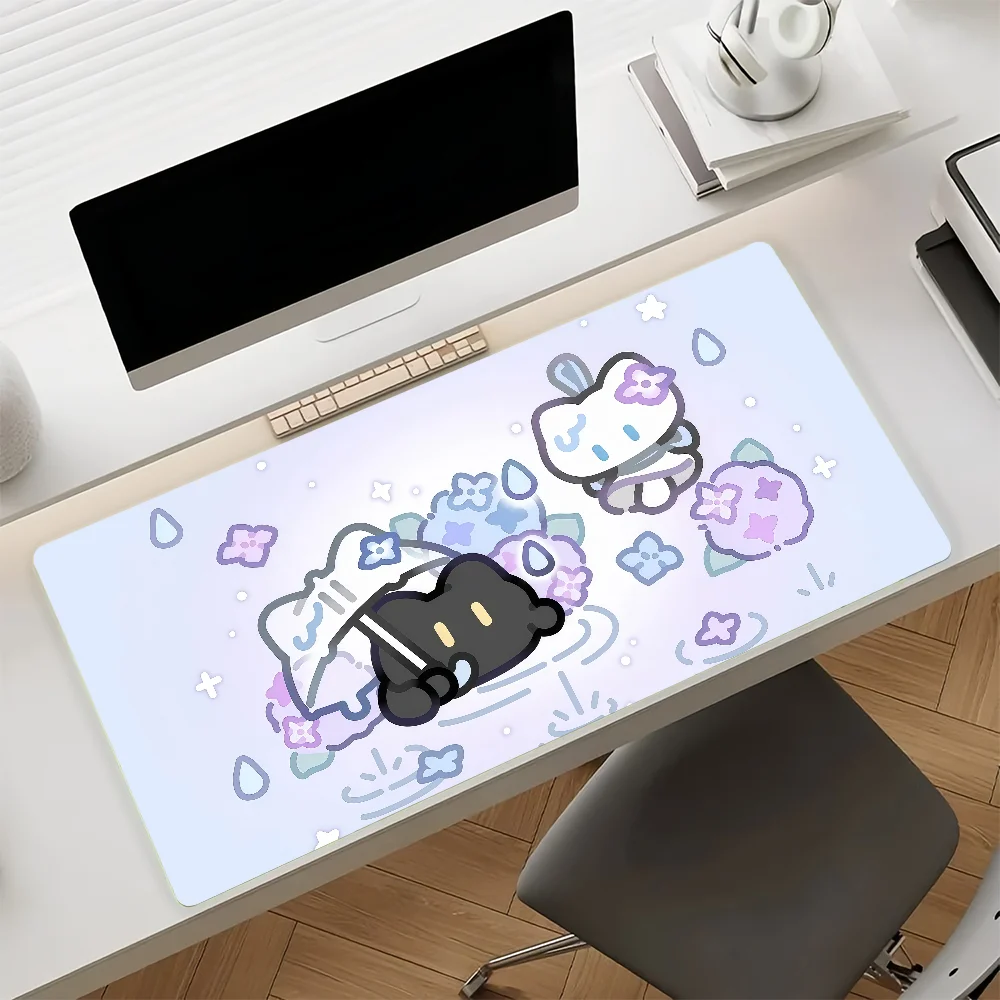 Kawaii Cat Nyan Rita Mouse Pad Anti Slip Rubber Edge Locked Thickened Laptop Gaming Desk Mat