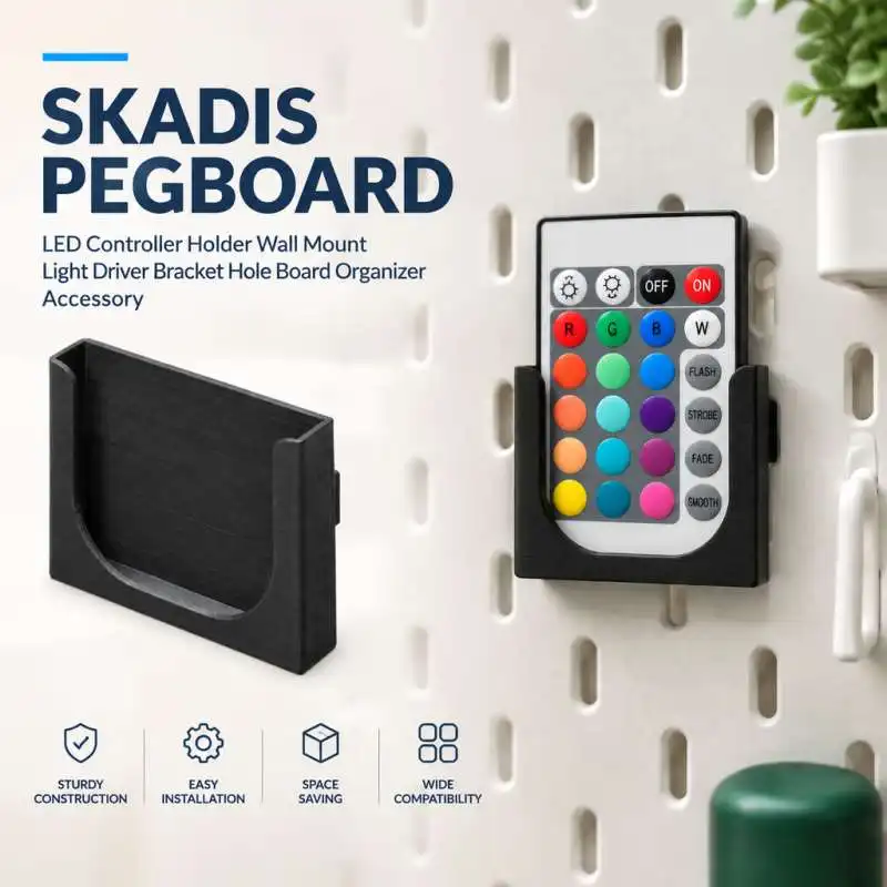 Skadis Pegboard LED Controller Mount Holder Wall Mount Light Driver Bracket Hole Board Organizer