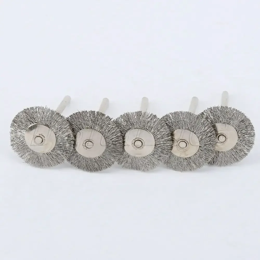 5Pcs 25mm Stainless Steel Wire Wheel Brushes Rotary Polish Tool Power Die Grinder Accessories