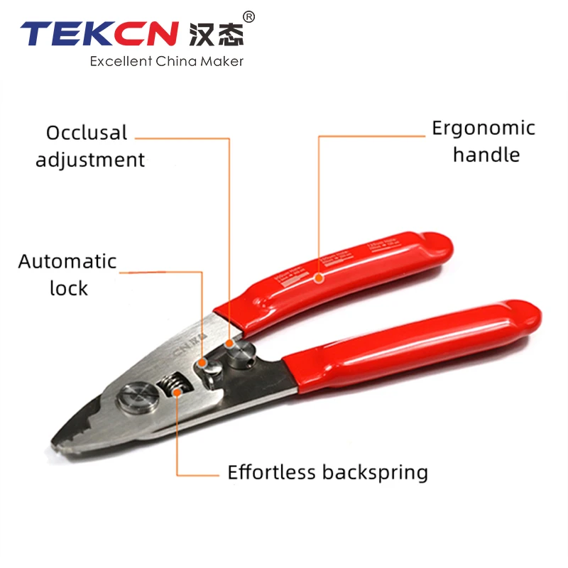 Tekcn TC-01 Optical Pliers Tool Fiber Three Hole Miller Clamp Wire Stripper for 4G Network Drop Fiber Optic Cable Stripper - view 5