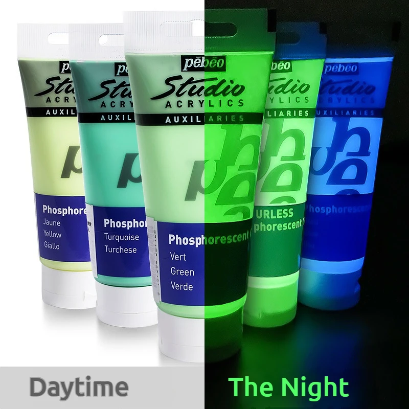 Pegamento luminoso acrílico, 100ml, colores medios mezclados, pigmento medio impermeable, pintura acrílica fluorescente, bricolaje creativo pintado