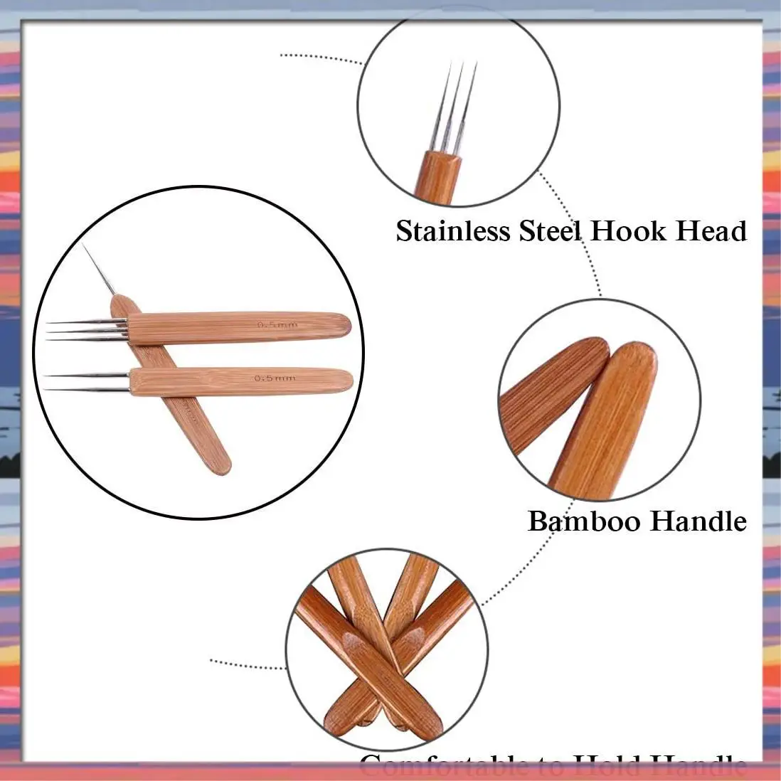 AFBC Dreadlock Crochet Hooks - Dread Lock Tool Set,Latch Hook Crochet Needle Set For Braid Hair,Carpet Making And Other Craft