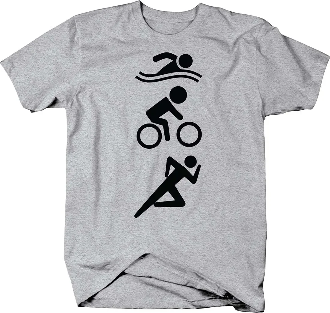 Swim Bike Run Triathlon Sport Endurance Stamina Distance T-Shirt. Summer Cotton Short Sleeve O-Neck Mens T Shirt New S-3XL
