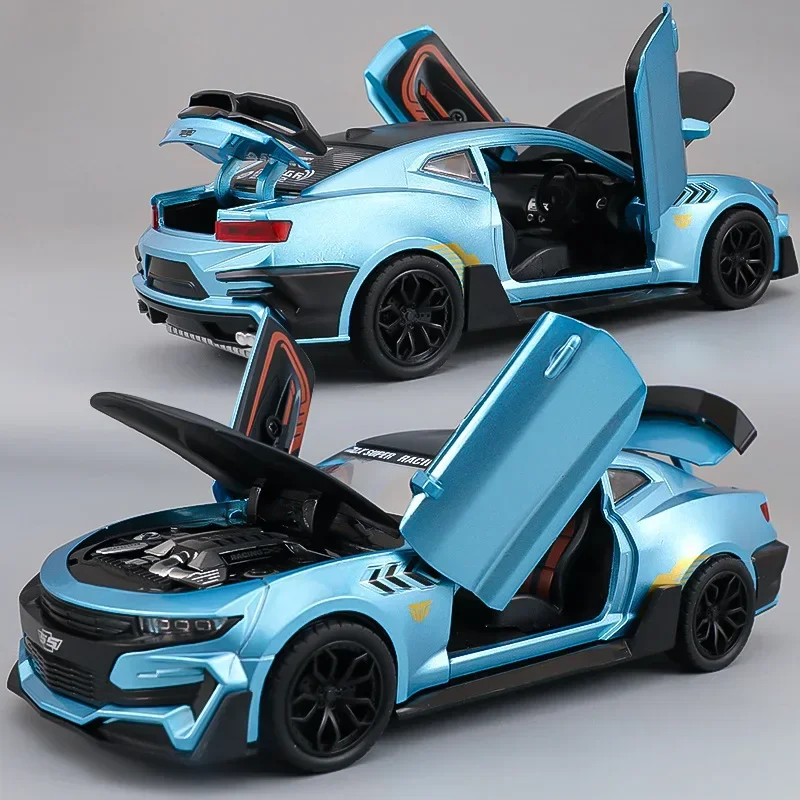 1:24 Chevrolet Camaro Hornet ﻿Alloy Sports Car Model Sound and Light Pull Back Metal Vehicle Model Toys for Children Boy Gifts